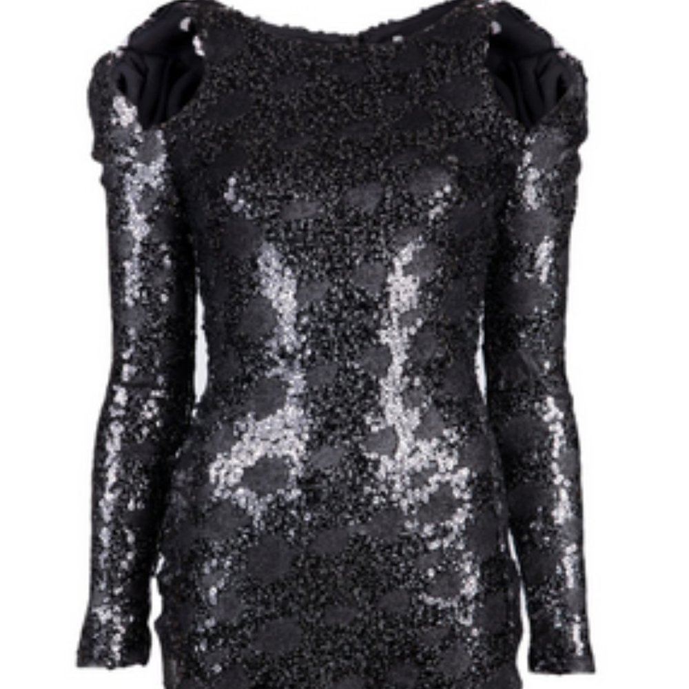 Blessed Are The Meek Black Sequin Dress
